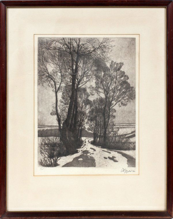 SIGNED ETCHING HUNGARIAN LANDSCAPE (1 of 2)