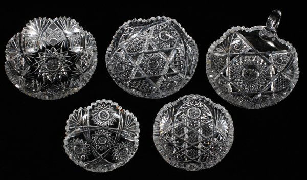 BRILLIANT CUT GLASS NAPPIES CIRCA 1900 (1 of 1)