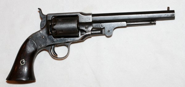 ROGERS & SPENCER .44 CAL PERCUSSION CAP REVOLVER: ROGERS & SPENCER .44 CAL PERCUSSION CAP REVOLVER, L 7 1/2" BBL:Having walnut grips. Stamped "4288" on cylinder and ramrod, "3358" on ramrod handle, and "B" on both sides of frame. For a high resolutio