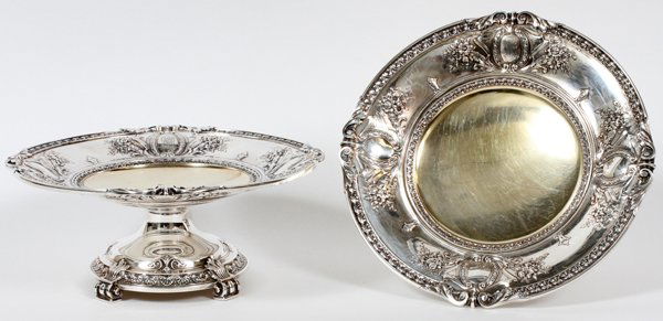 GORHAM STERLING COMPOTES C. 1912 PAIR (1 of 4)