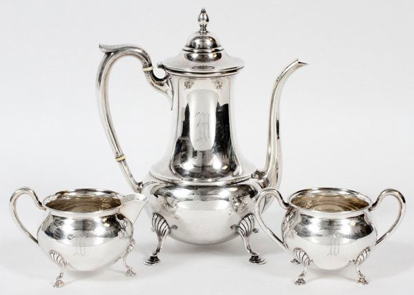 M. FRED HIRSCH CO. STERLING COFFEE SET THREE PIECES (1 of 2)