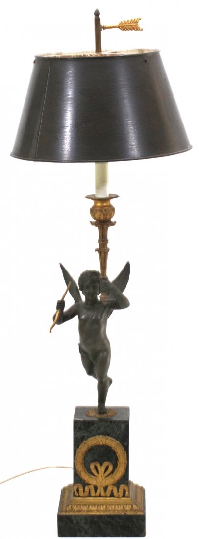 FRENCH BRONZE & MARBLE FIGURAL TABLE LAMP (1 of 3)