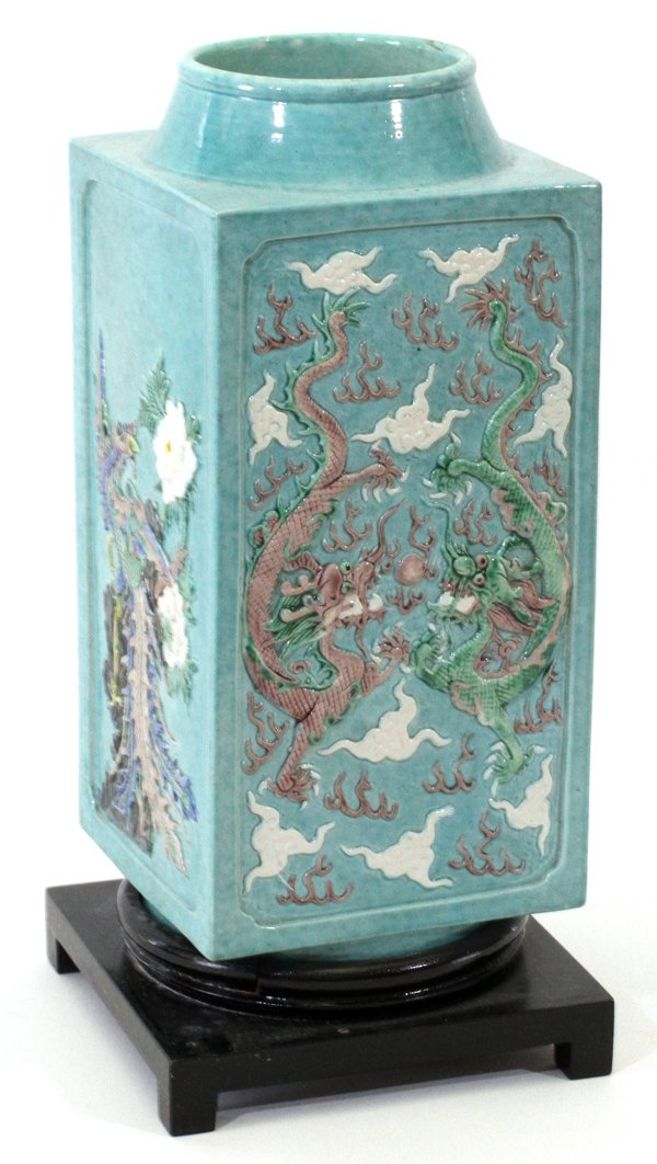 CHINESE PORCELAIN SQUARE VASE (1 of 2)