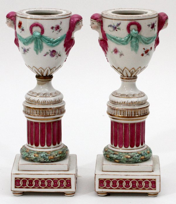 KPM GERMAN PORCELAIN URNS LATE 19TH C. PAIR (1 of 2)