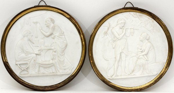 ROYAL COPENHAGEN BISQUE RELIEF PLAQUES LATE 19TH C. (1 of 2)