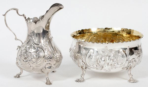 ENGLISH VICTORIAN STERLING CREAMER & SUGAR BOWL (1 of 4)