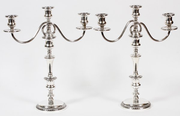 PREISNER STERLING THREE-LIGHT CANDELABRA (1 of 2)