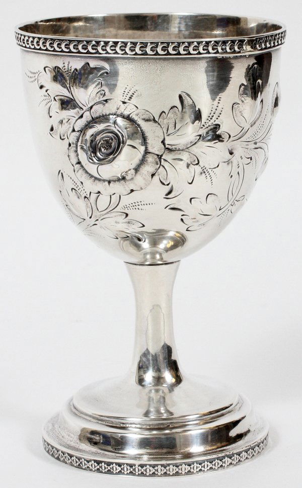 COIN SILVER GOBLET 19TH C. (1 of 3)
