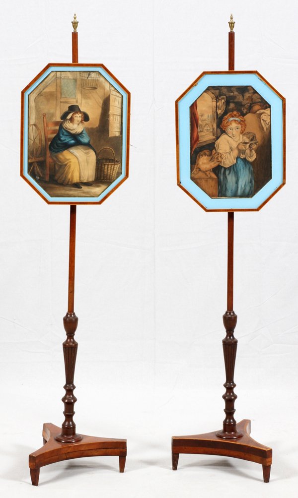 ANTIQUE MAHOGANY FIREPLACE SCREENS 19TH C. TWO (1 of 2)