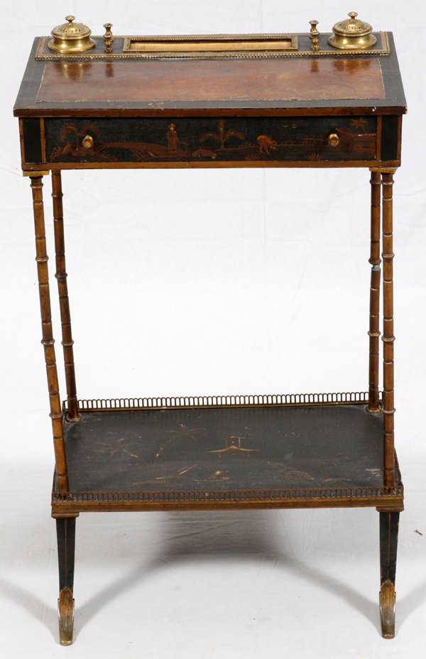 CHINOISERIE DESIGN LEATHER-TOP WRITING DESK (1 of 3)