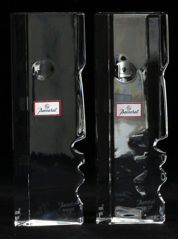 BACCARAT CRYSTAL STYLIZED FACES PAIR (1 of 1)