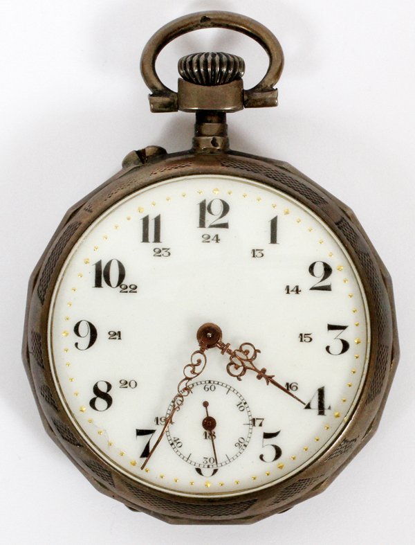 FRENCH SILVER OPEN FACE POCKET WATCH 19TH C. (1 of 3)