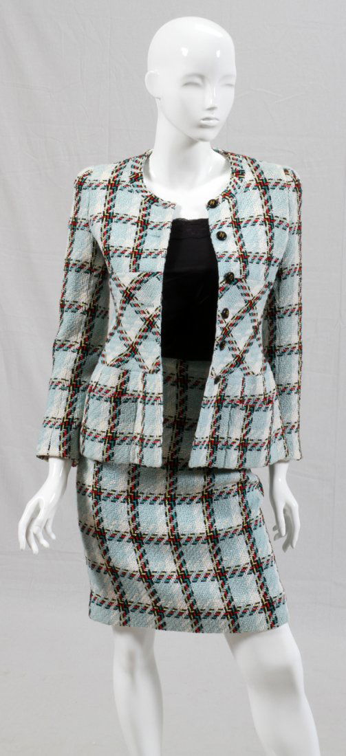 CHANEL BOUTIQUE PLAID WOOL SKIRT SUIT (1 of 2)