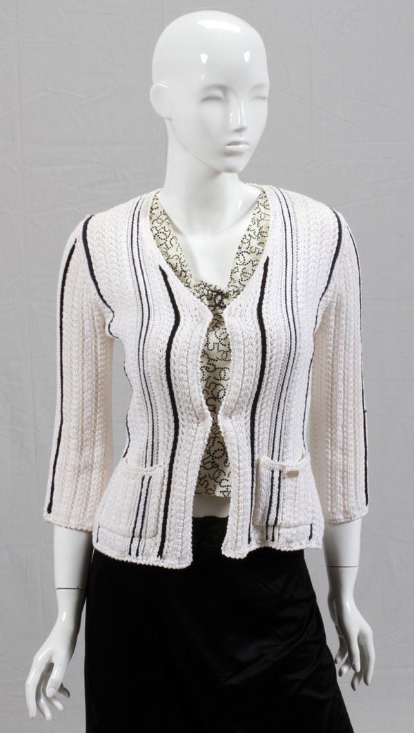 CHANEL CASHMERE BLEND SWEATER JACKET & COTTON SHELL (1 of 2)