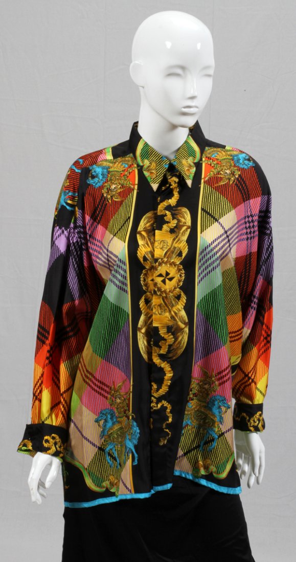 GIANNI VERSACE PRINTED SILK BLOUSE (1 of 2)