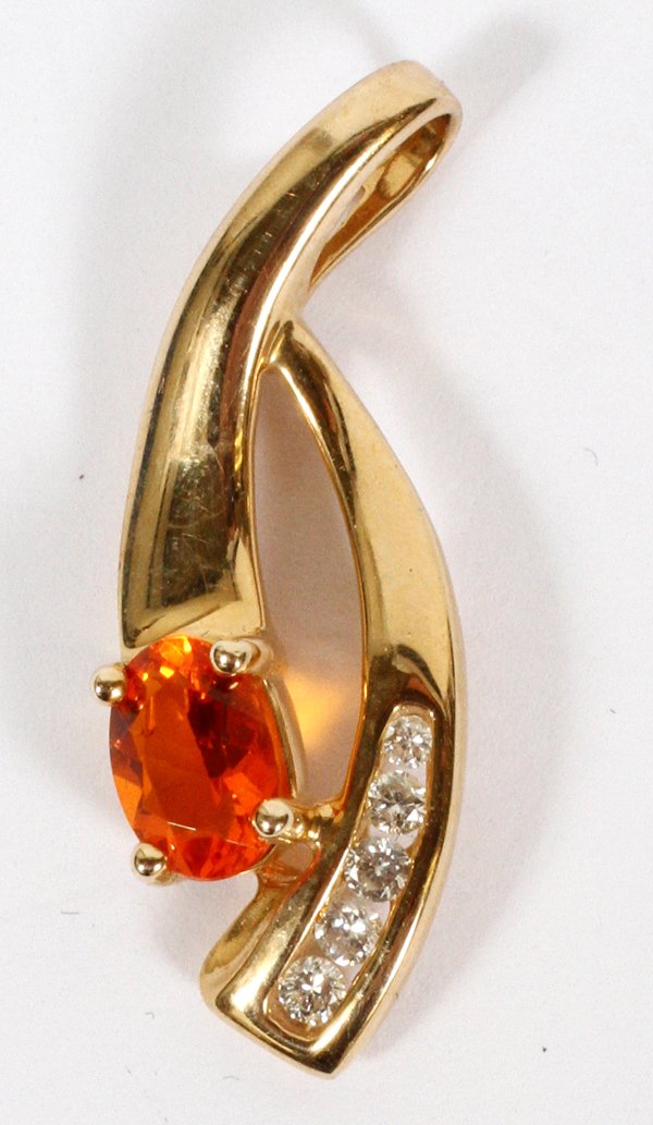 14KT YELLOW GOLD & CITRINE PENDANT (1 of 2)