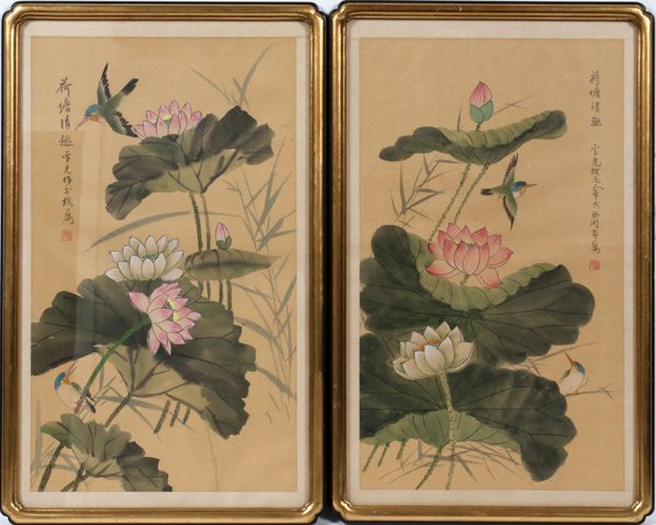 CHINESE PAINTINGS ON SILK TWO (1 of 4)