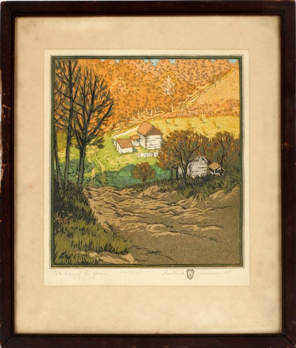 GUSTAVE BAUMANN COLOR WOODCUT 1915 (1 of 3)