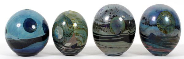 JOHN LEWIS GLASS PAPERWEIGHTS 4 PCS. (1 of 2)