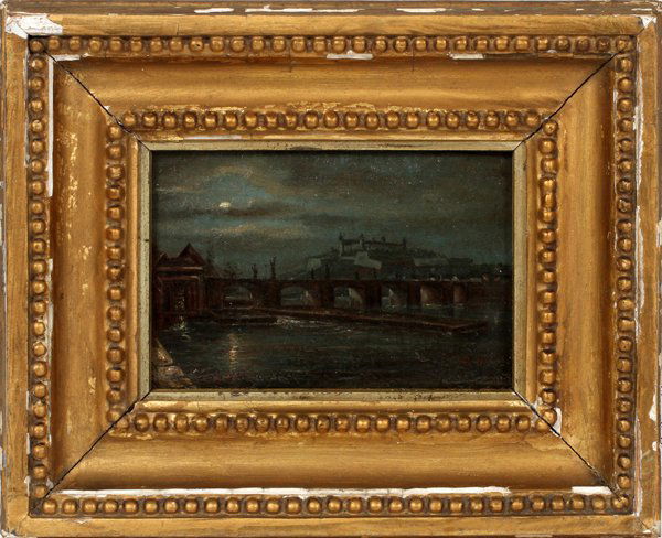 EUROPEAN OIL ON CANVAS LAID DOWN ON WOOD PANEL 1871 (1 of 4)