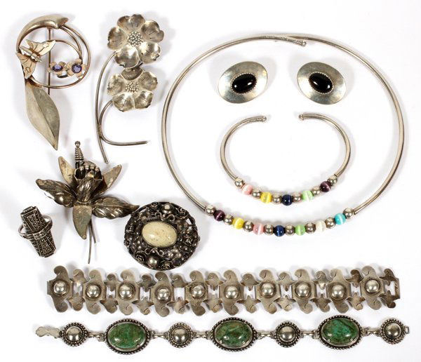 STERLING SILVER JEWELRY COLLECTION TEN PIECES (1 of 1)