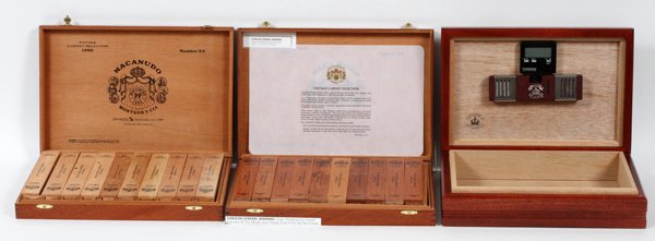 MAHOGANY CIGAR BOXES AND HUMIDOR 23 PCS. (1 of 2)