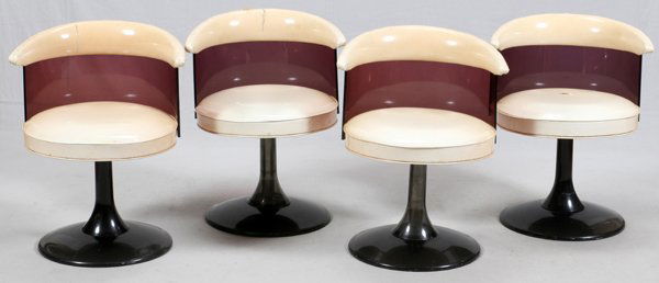 MODERN VINYL & LUCITE CHAIRS 4 PIECES (1 of 5)