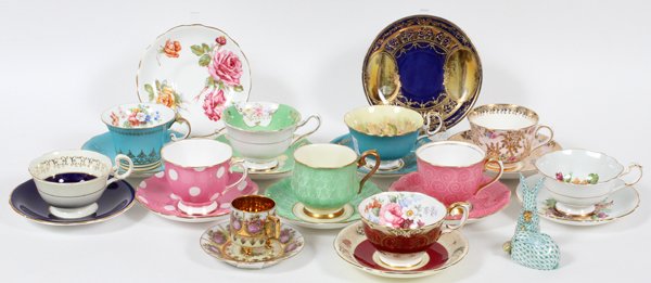 HEREND & ENGLISH PORCELAIN TEACUPS & SAUCERS (1 of 3)