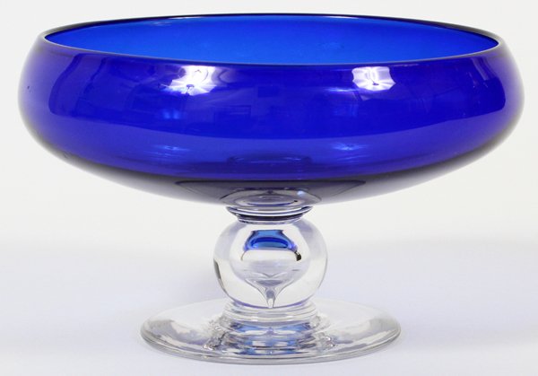 LIBBEY COBALT GLASS COMPOTE (1 of 2)