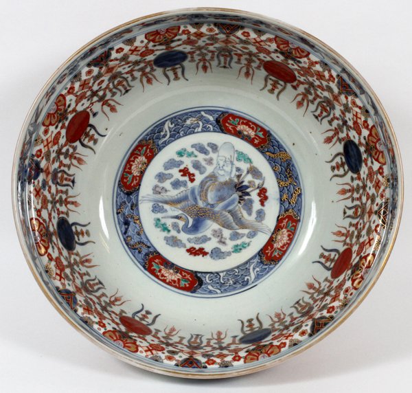JAPANESE IMARI PORCELAIN BOWL 19TH C. (1 of 3)