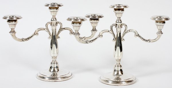 M. FRED HIRSCH CO. STERLING THREE-LIGHT CANDELABRA (1 of 2)
