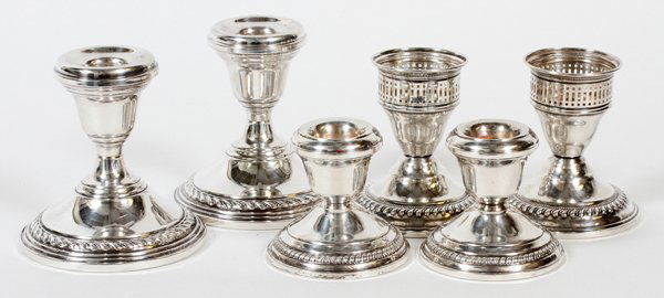 AMERICAN STERLING CANDLESTICKS THREE PAIRS (1 of 1)