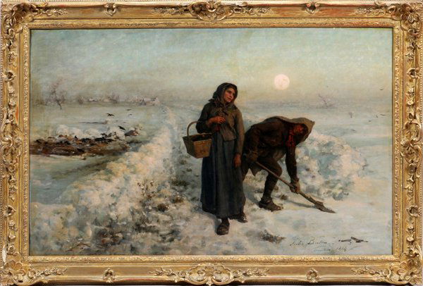 JULES BRETON OIL ON CANVAS 1884 (1 of 9)