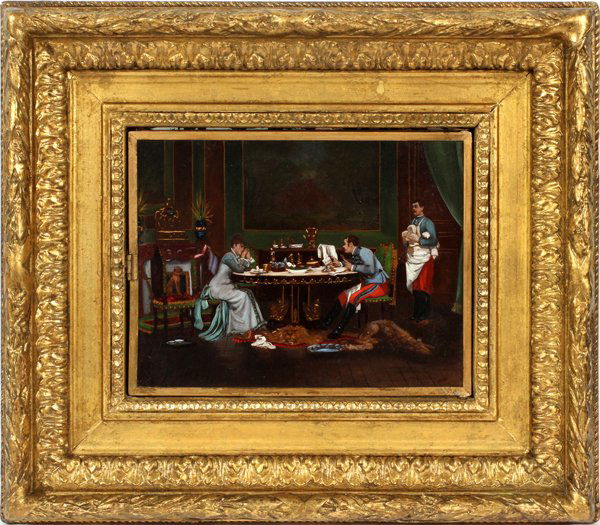 FRENCH DRESSING MIRROR OIL PAINTING, 3 SECTION (1 of 9)