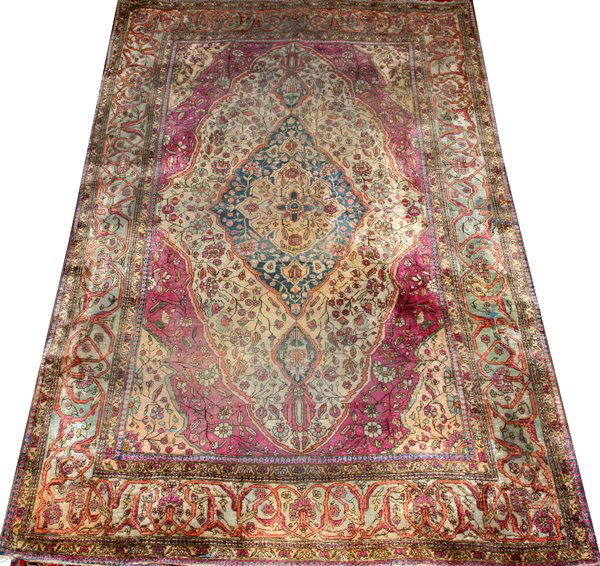 ANTIQUE PERSIAN MOTASHEM KASHAN SILK ORIENTAL RUG (1 of 3)