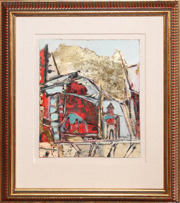 KEGHAM TAZIAN ARMENIAN OIL W/ GOLD LEAF ON BOARD (1 of 3)