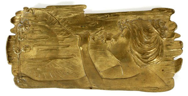 ART NOUVEAU CAST METAL DRESSER TRAY (1 of 3)