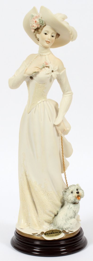 GIUSEPPE ARMANI COMPOSITION FIGURE: GIUSEPPE ARMANI COMPOSITION FIGURE, H 12 3/4", 'CHRISTINE':The figure 'Christine', attached to a fitted wooden base. With original box.