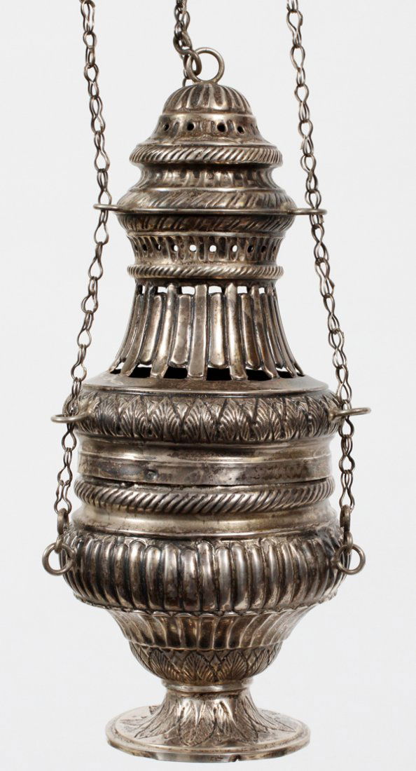 CONTINENTAL SILVER HANGING INCENSE BURNER (1 of 4)
