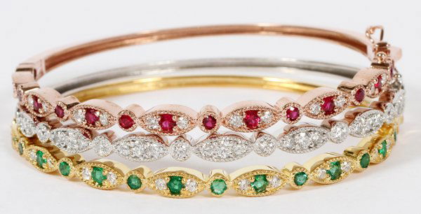 GOLD, RUBY, EMERALD & DIAMOND BANGLES (1 of 2)