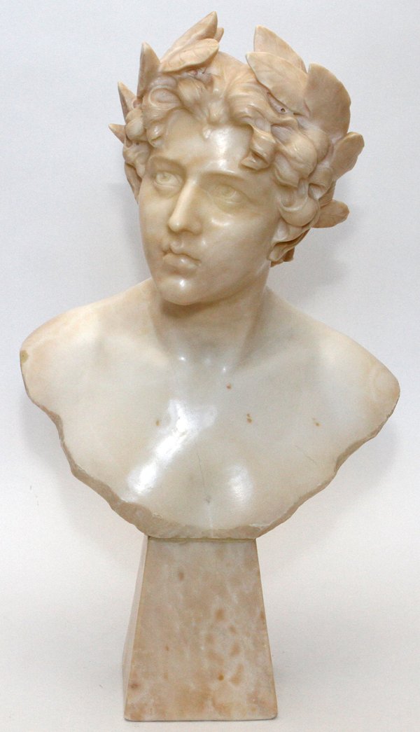 GIUSEPPE BESSI CARVED MARBLE BUST OF A NYMPH (1 of 4)