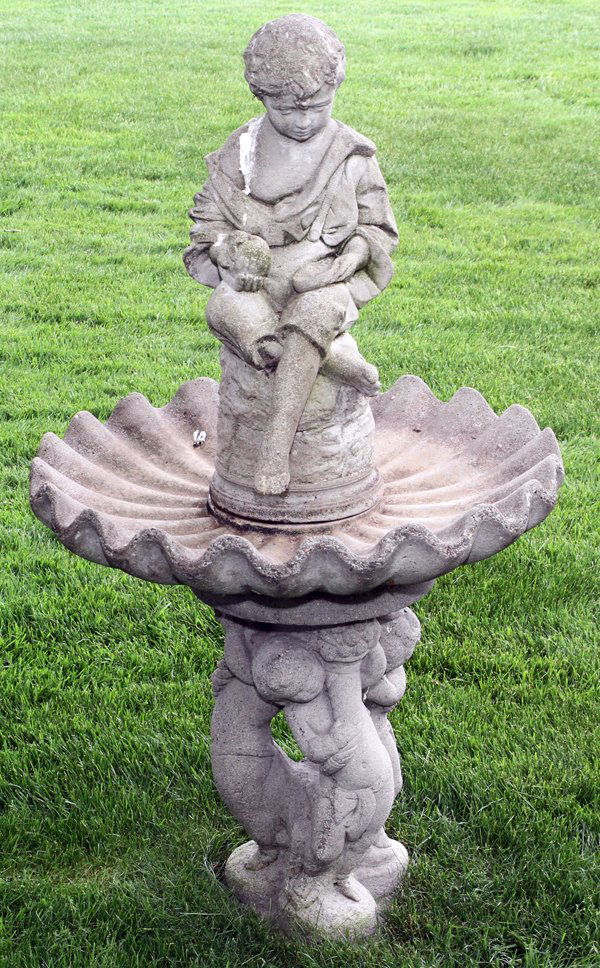 CEMENT FIGURAL BIRD BATH (1 of 5)