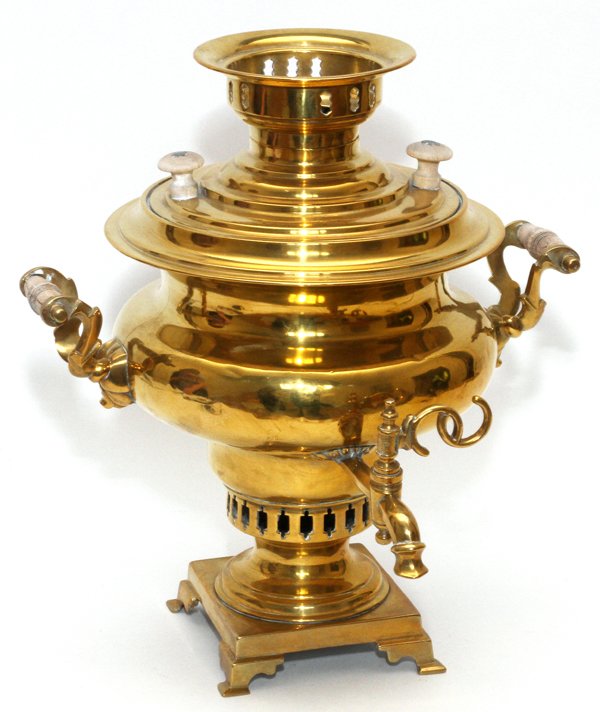 RUSSIAN BRASS SAMOVAR C. 1900 (1 of 2)