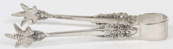 WALLACE 'GRANDE BAROQUE' STERLING SUGAR TONGS (1 of 2)