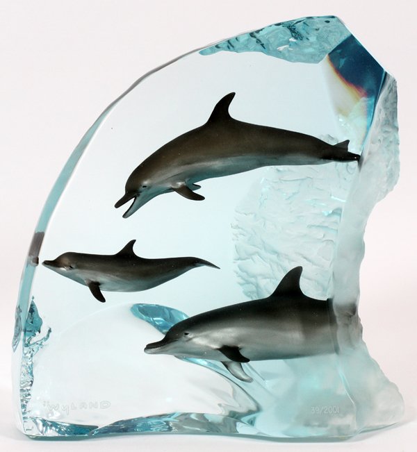 ROBERT WYLAND LUCITE SCULPTURE DOLPHIN WONDER (1 of 4)