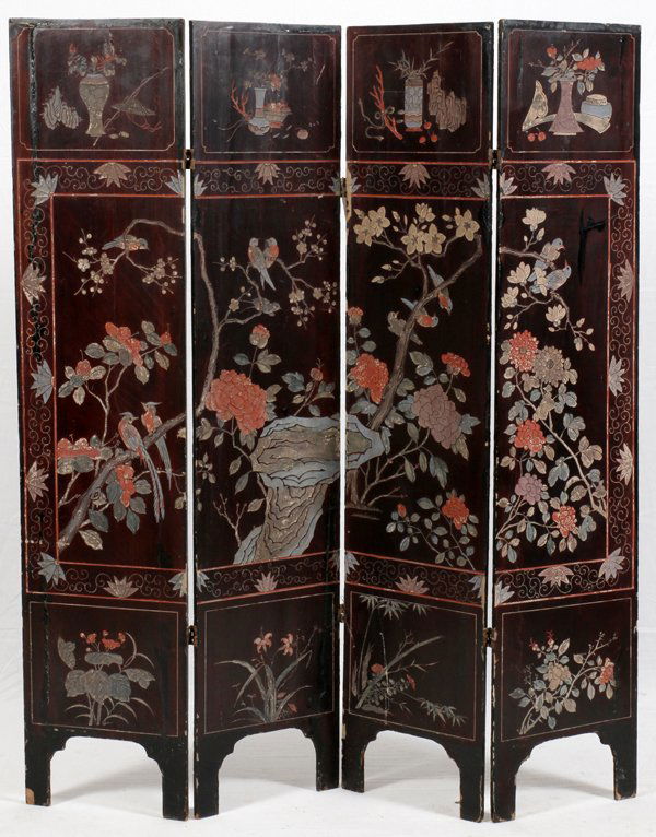 CHINESE COROMANDEL FOUR-PANEL SCREEN (1 of 3)