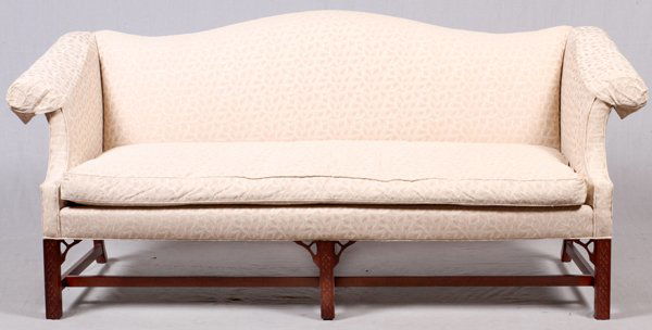 CHINESE CHIPPENDALE STYLE UPHOLSTERED SOFA (1 of 2)