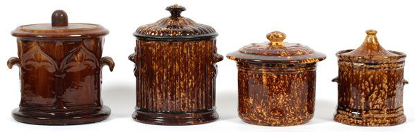 BENNINGTON POTTERY JARS 4 PIECES (1 of 3)