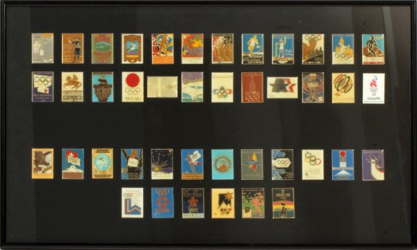 OLYMPIC GAMES COMMEMORATIVE LAPEL PINS 42 PINS (1 of 3)