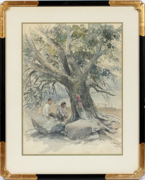 NIMETULLAH GERASIM WATERCOLOR ON PAPER 1965 (1 of 2)